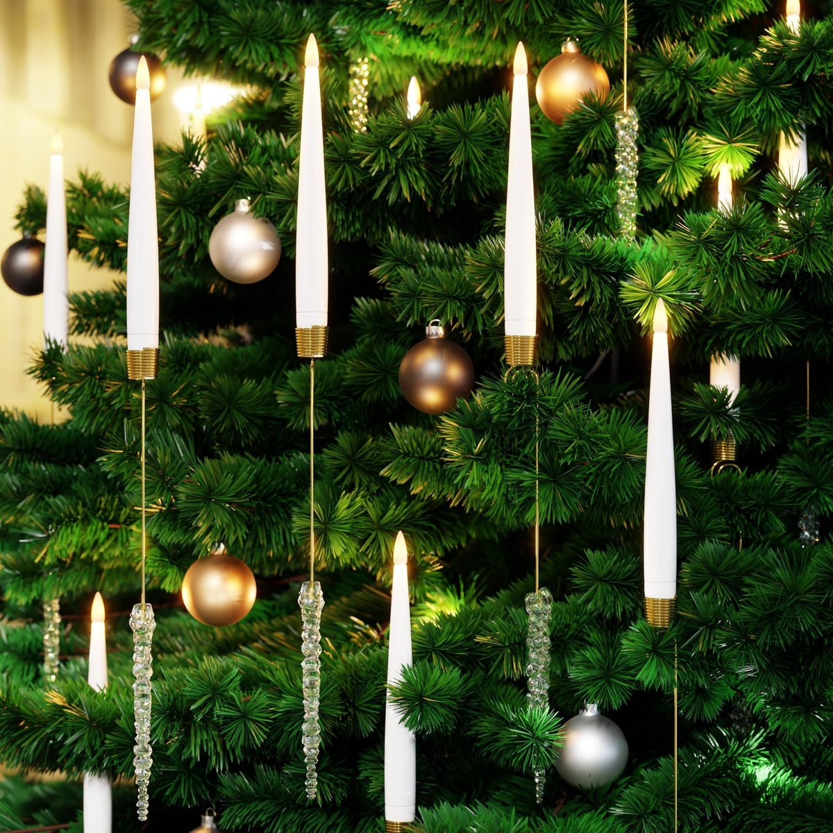 🎄Early Christmas 🔥6-Pack Christmas Tree Candles with Crystal Hook