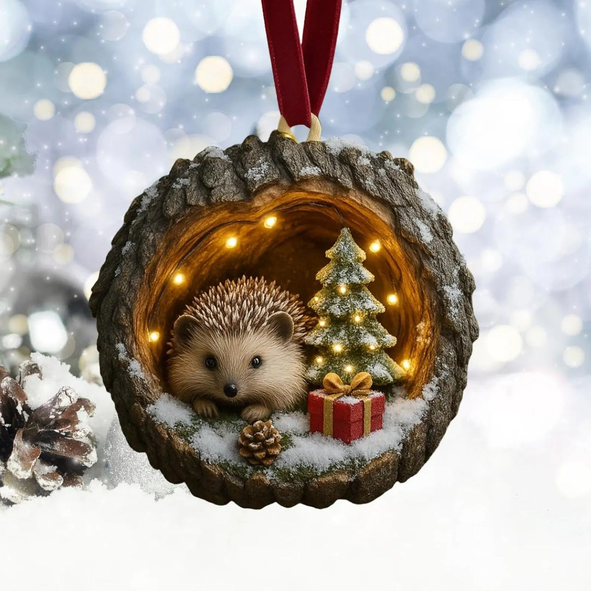 Woodland Hedgehog Christmas Ornament