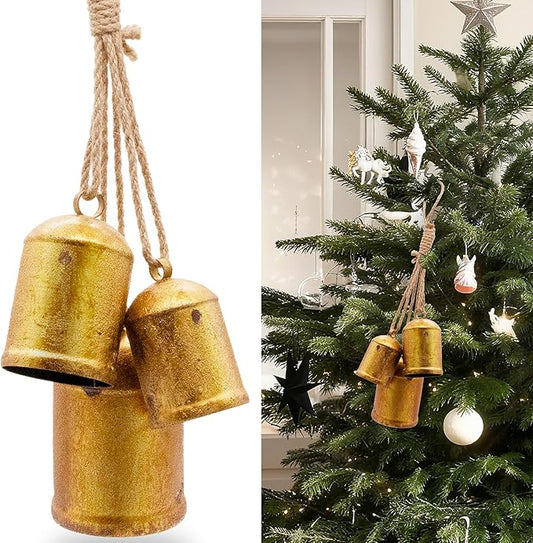 Early Christmas -Set of 3 Rustic Christmas Bells