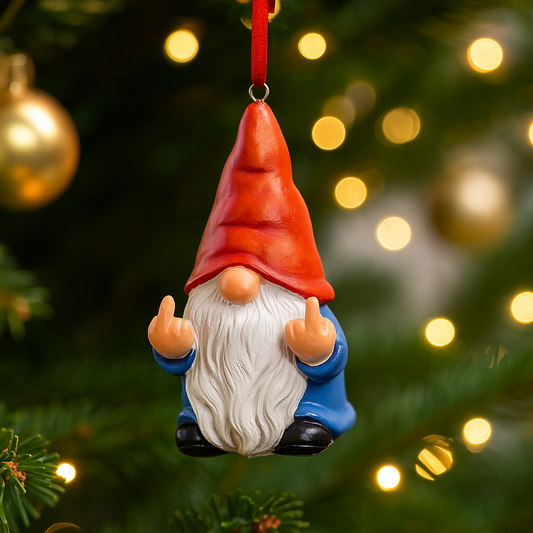 Funny Gnome Christmas Ornament