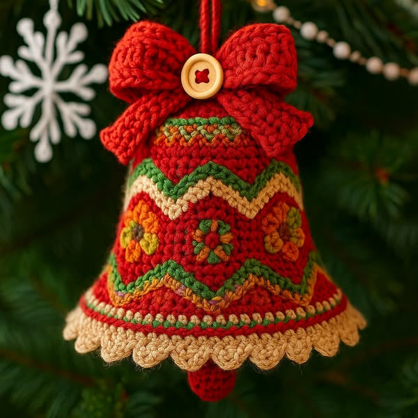 Handmade Christmas Magic 🎄 – DIY Crochet Bell Ornament Kit (Perfect Gift for Holiday Season)