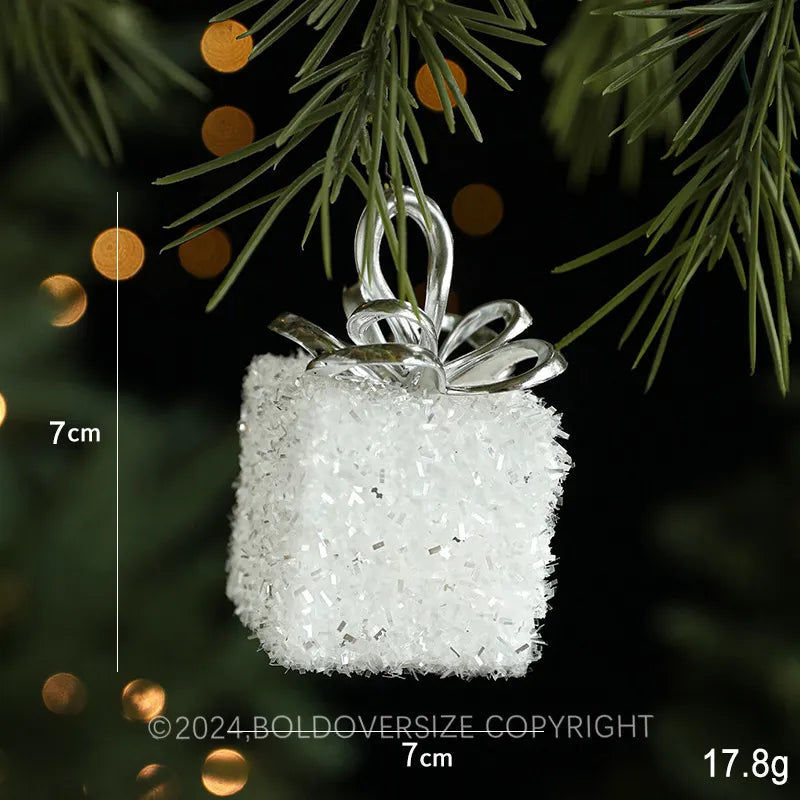 Christmas Gift Package White Ornament