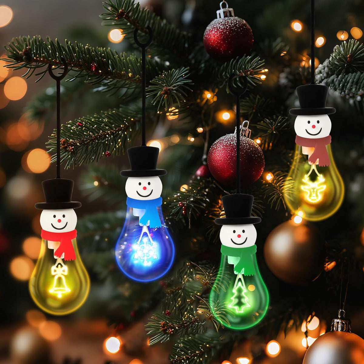 Christmas Snowman Bulb Light Hanging Night Light