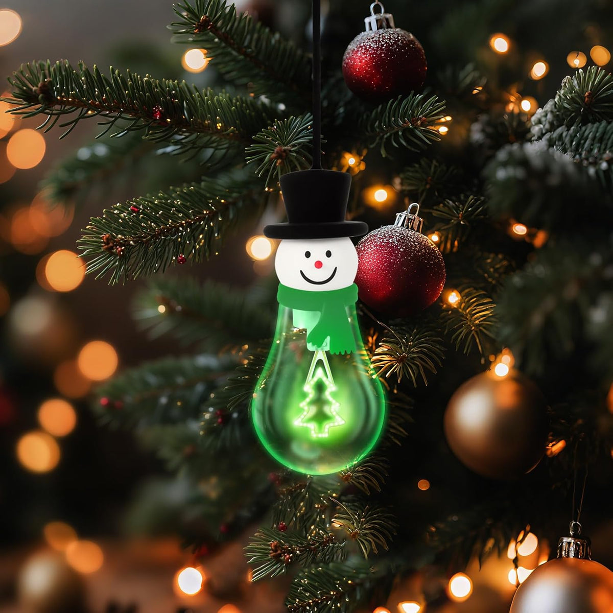 Christmas Snowman Bulb Light Hanging Night Light