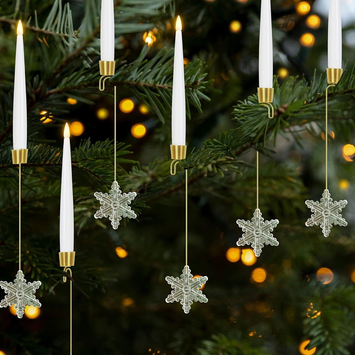🎄Early Christmas 🔥6-Pack Christmas Tree Candles with Crystal Hook