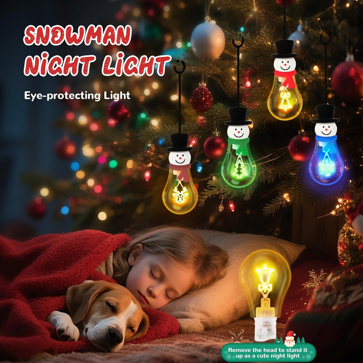 Christmas Snowman Bulb Light Hanging Night Light