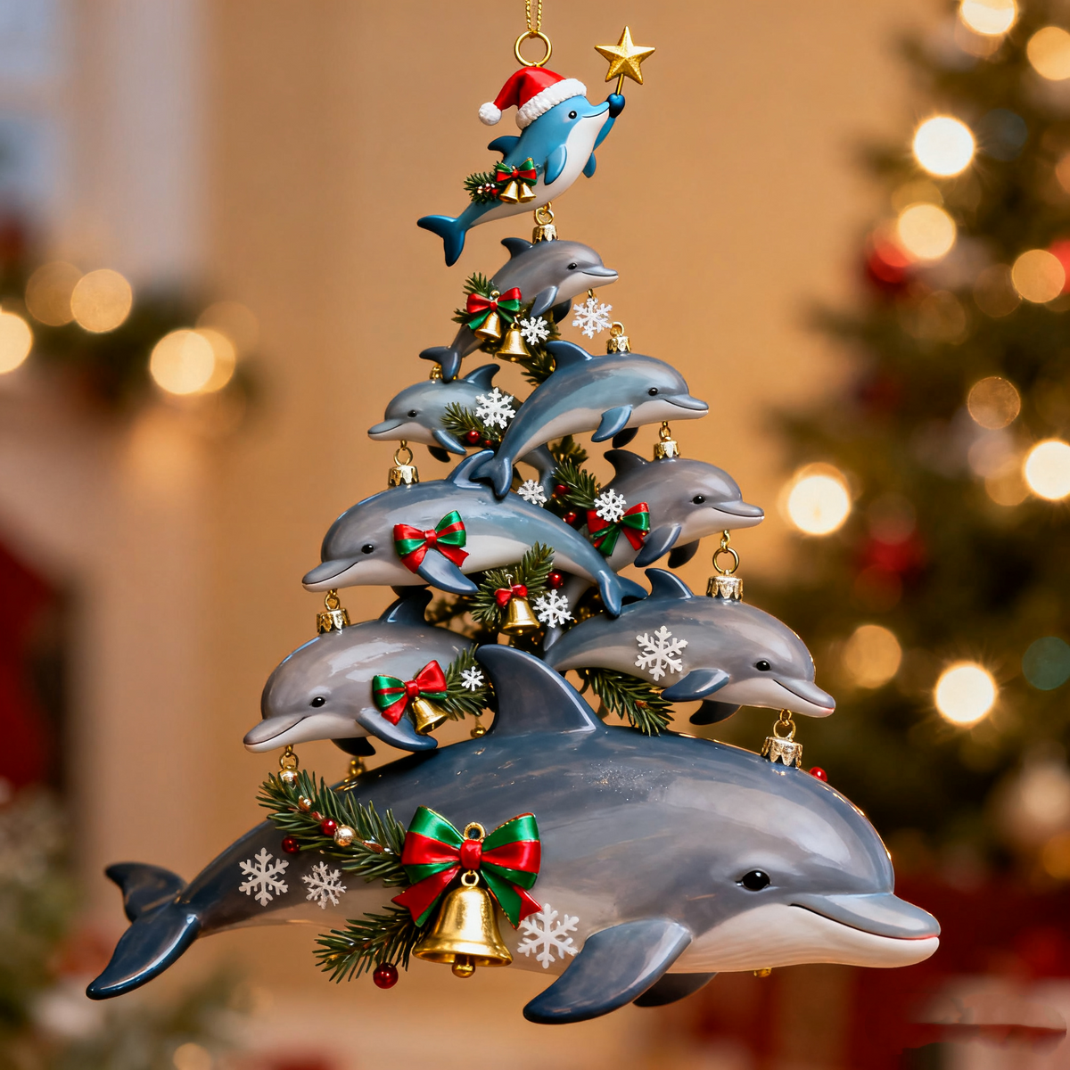 🌊 Ocean Christmas Family Ornaments Set 🦈